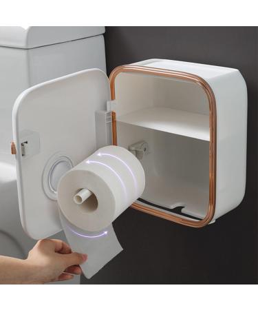 Toilet Tissue Box Waterproof and Non-Perforated Toilet Pumping Paper Rolls Toilet Toilet Paper Rack Wall-Mounted Light Luxury Green - Buy Online on GoSupps.com