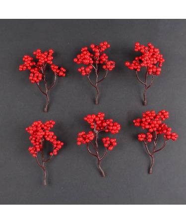 HOMSFOU 50 Pcs Artificial Red Fruit Xmas Holly Berries Stems Simulation Red Berries Holly Berries for Crafts Fake Holly Berries Desk Topper Christmas Tree Picks Plastic Fake Branch Berry - Buy Online on GoSupps.com