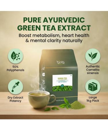 bixa BOTANICAL Ayurvedic Natural Herbal Supplement Green Tea 100% Pure Authentic Premium Quality (Camellia sinensis) Dry Extract - 50% Polyphenols by UV | -1Kg (35.2 Oz) Pack - Buy Online on GoSupps.com