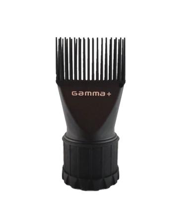 GAMMA+ Professional Hair Dryer Nozzle Comb Attachment 32 Teeth Black (fits most dryers 1.5" diameter)