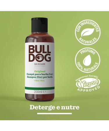 Bulldog Original Beard Shampoo & Conditioner for Men (1 Pack 200 ml) 2 in 1 Beard Shampoo and Conditioner - Buy Online on GoSupps.com