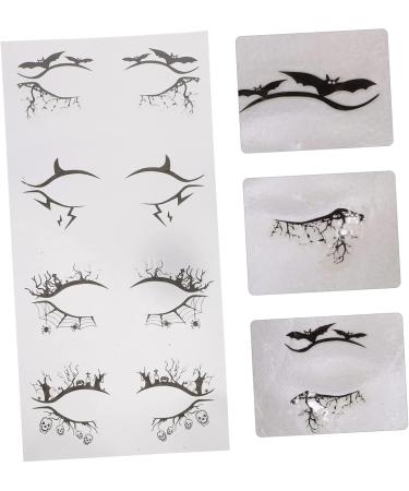 OHPHCALL 4 Pairs Halloween Eyeliner Stickers Black Eyeshadow Black Out Stickers Clown Makeup Eye Stickers Pvc - Buy Online on GoSupps.com