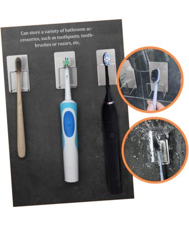 Alipis Stainless Steel Toothbrush Holder Set - 3 Durable & Stylish Organizers for Electric Toothbrushes - Compact 304 Steel Design - Perfect Bathroom Storage Solutions - Buy Online on GoSupps.com