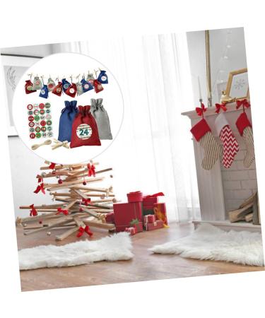 Anneome 1 Set Christmas Bag Calendar Candy Bags Christmas Wreath Packing Bag Countdown Bag Bunting Jute - Buy Online on GoSupps.com