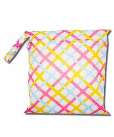 Egurs Wetbag Waterproof Reusable Diaper Bag Nappy Bag Color Grid M 30 * 28cm M 30*28cm Color Grid