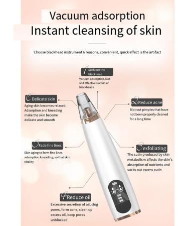 Tovmekdjn Electric Blackhead Remover Face Pimple Extraction Deep Spots Pore Acne Removal Cleaner Cleanser - Buy Online on GoSupps.com