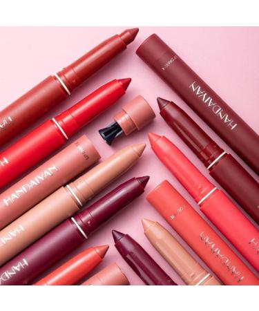  Beliky Girl Lightweight Matte Lipstick with Built-in Pencil Sharpener Rotary Cut Dual Use Waterproof No Drying Lipstick Lipstick Pencil Set (#11) - Buy Online on GoSupps.com