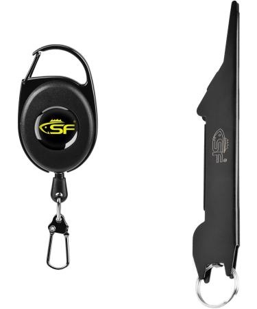 SF 2 in 1 Fly Fishing Knot Tying Tool with Zinger Retractor - Large-Black - Buy Online on GoSupps.com