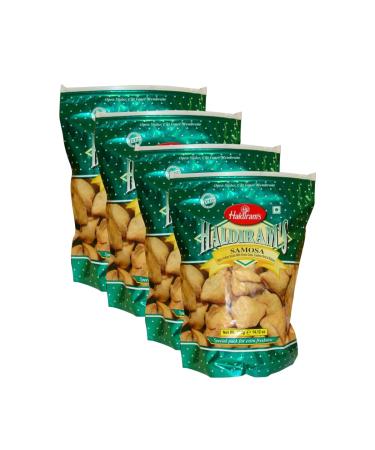 Haldiram s Savory Snacks Easy to Carry Anywhere Crispy Crunchy & Spicy Delicious Indian Namkeen Snacks Made With Authentic Taste Enjoy At Tea Time (Haldiram Samosa Pack of 4)