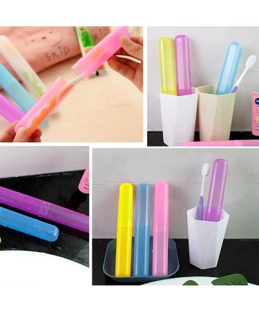 Quesuc Toothbrush Etui - 4 Pack Portable Plastic Storage Box for Travel & Camping | Color-Coded Toothbrush Covers - Buy Online on GoSupps.com