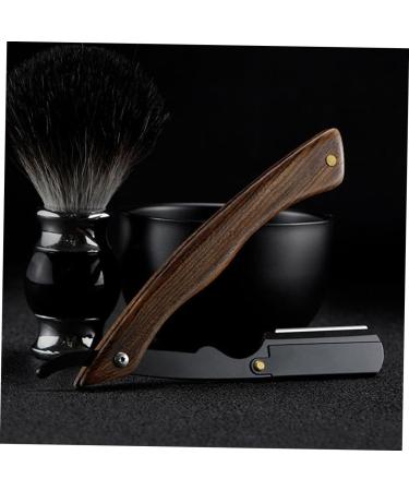 Didiseaon Wooden Razor Manual Shaver - Portable Clip-on Stainless Steel Eyebrow Trimmer | Old Fashioned Foldable Tool Holder for Precision Grooming - Buy Online on GoSupps.com