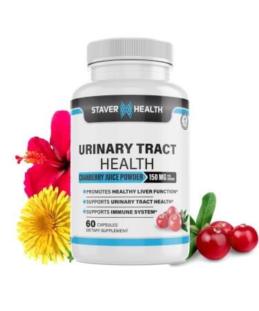 Urinary Tract Health Cranberry Pills for Women D Mannose 1000mg Capsules - Dandelion Herb Supplement - Helps Women Health 60 CT