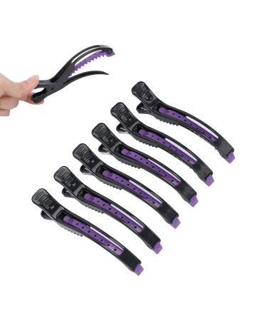 Pack of 6 Black & Purple Hair Clips - Sectioning & Curl Hairdresser Supplies | International Shipping - Buy Online on GoSupps.com