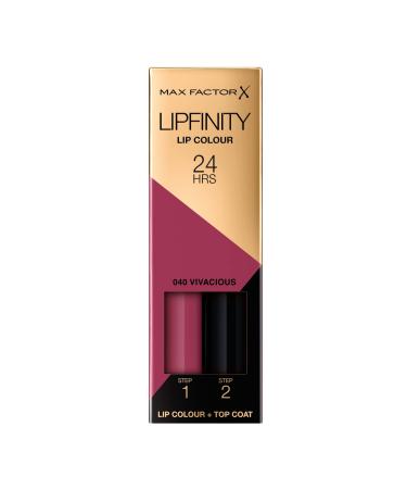 Max Factor Lipfinity Long-Lasting Two Step Lipstick - 40 Vivacious 4.2g 040 Vivacious 2 Count (Pack of 1) - Buy Online on GoSupps.com