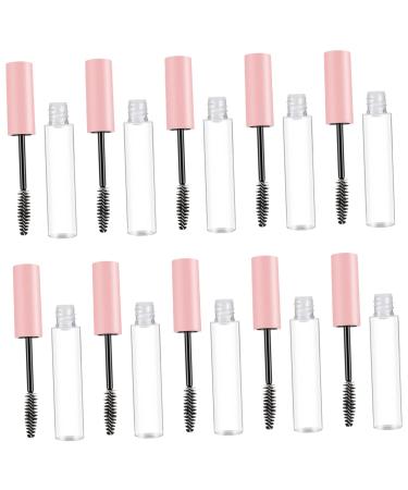 WOONEKY 10pcs Mascara Empty Tube Mascara Wand Clear Lash Mascara Lip Gloss Tubes Eyelash Tubes Plastic Pink