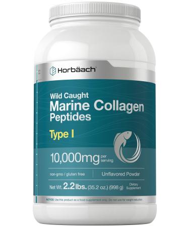 Horb ach Marine Collagen Peptides Powder 2.2 lb | for Skin Hair and Nails | Type I Hydrolyzed Fish Collagen | Unflavored | Keto Paleo Non-GMO Gluten Free Supplement