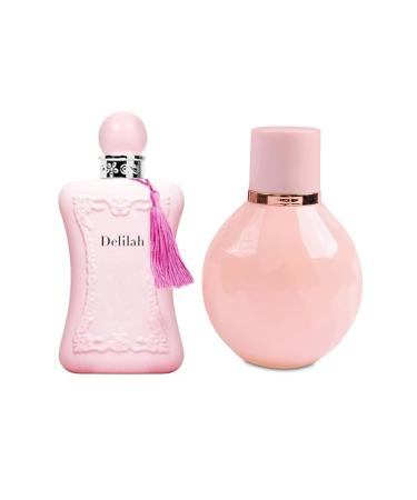 Women's Delilah&Cotton Candy Perfume Set Romantic Floral Scent Eau De Parfum Spray for Women 3.4 Fl Oz Each Bottle Daily Used Fragrance