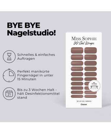 Original Miss Sophie UV Gel Nail Foils - Cocoa UV Gel Polish Strips for Perfect Finger & Toenails | International Shipping Available - Buy Online on GoSupps.com