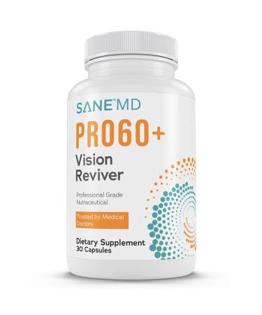 SANE MD PRO60+ Vision Reviver Eye Supplement for Adults 60+ with Lutein, Zeaxanthin & Astaxanthin 30 Capsules