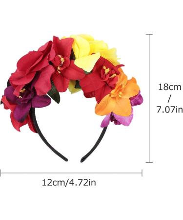 minkissy Halloween Roses Flower Hair Bands Day of The Dead Headband Halloween Headdress Mexican Headband for Women Girls (Red Yellow) Blue - Buy Online on GoSupps.com