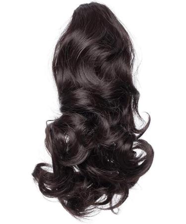 12 Curly Dark Brown Claw Clip Ponytail Synthetic Hair Extension - Long Pony Tail Hairpiece - Buy Online on GoSupps.com