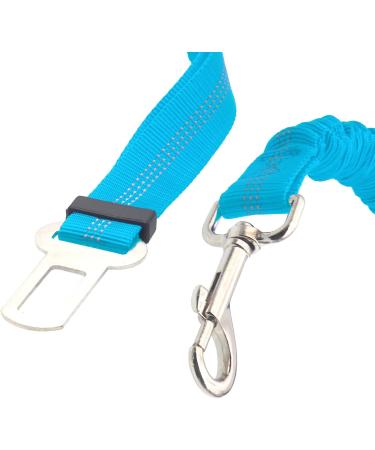 Xundefeng 2-Piece Dog Car Seat Belt & Leash Set - Adjustable Bungee Safety Clip for Pets - Sky Blue - Buy Online on GoSupps.com