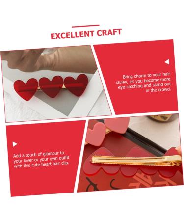 FRCOLOR Love Heart Clamps hairpin heart hairpins cupid valentine heart hair clips heart hair pin women side clamp bangs hair clip hair South Korea Miss alloy Womens Hair Accessories - Buy Online on GoSupps.com