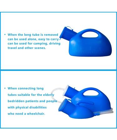Urinals for men Men's urinal with hand-held portable urine cup 2000 ml urinal bottle catheter male urinals for elderly bedridden hospital beds wheelchair (BLUE) - Buy Online on GoSupps.com