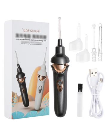Electric Ear Scoop Rechargeable Led Ear Cleaning Tool Quiet Safe Low Noise Portable Ear Cleaner for Kids Adults Black