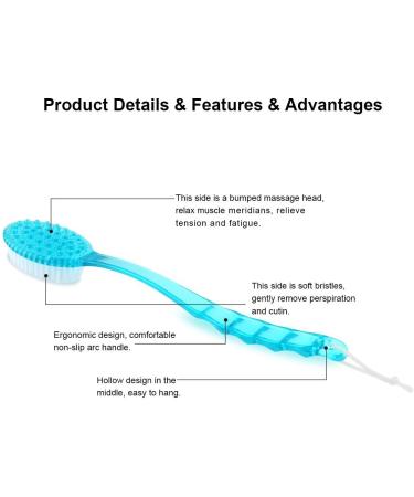 Cisixin Bathroom Shower Back Cleaning Brush - Exfoliating Body Brush with Long Handle (Blue) for Easy Skin Care Buy Online Now! - Buy Online on GoSupps.com