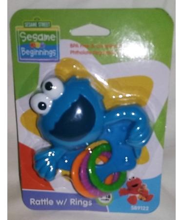 Sesame Street Elmo Rattle with Rings, BPA Free