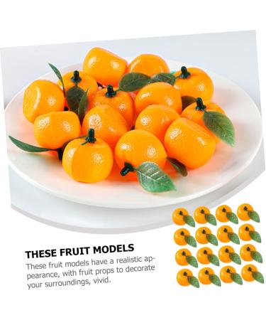 TOPBATHY 50pcs Simulated Mini Sugar Orange Ornament with Leaves Desktop Fake Fruit Decor Scene Adornment Birthday Decoration for Girl False Orange Decor Toddler Plastic Household - Buy Online on GoSupps.com