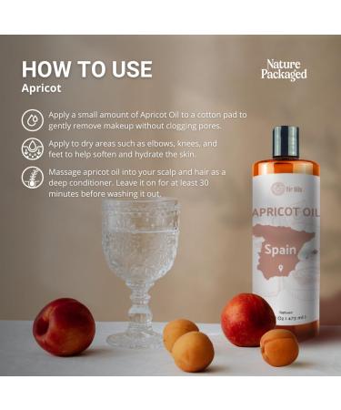 Nature Packaged Apricot Kernel Oil - Direct from Spain and Turkey - 100% Pure Carrier Oil for Hair, Face, and Skin - Cold-Pressed Carrier Oils - (16 oz) 2 Packs - Buy Online on GoSupps.com