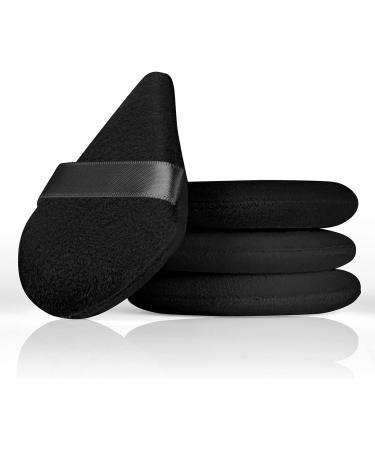 Ainiv 4PCS Triangle Makeup Puff Set | Reusable Soft Sponge for Loose Powder & Foundation | Washable Dual-Use Cosmetic Puff - Black - Buy Online on GoSupps.com
