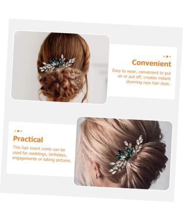 Beatifufu Bridal Comb Green Hair Accessories Hair Side Comb Bride Hair Insert Comb Bride Rhinestone Hair Comb Bride Hair Comb Bridal Hair Accessories Wedding Hair Comb - Buy Online on GoSupps.com