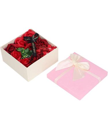 Soap Rose Flower Simulation Rose Flower Soap Women Exquisite Flower Bath Soap Gift Box Decoration for Valentines Day Mothers Day (Red) - Buy Online on GoSupps.com