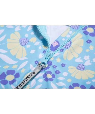 BONVERANO Baby Girls Swimsuit - Toddler Long-Sleeve Zipper One Piece Purple Flower Bathing Suit with UPF 50+ Sun Protection | 2-3 Years - Buy Online on GoSupps.com