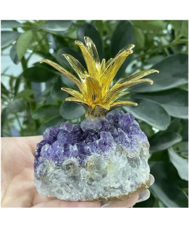 Natural Amethyst Quartz Cluster Crystal Pineapple Specimen Stones Natural Luster - Buy Online on GoSupps.com