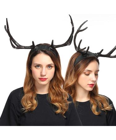 amangul Women Deer Horn Headdress Party s Elk Headband for Halloween Party Christmas for Creative Cosplay Hair Accessories(White) - Buy Online on GoSupps.com