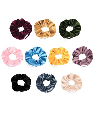 Kimilike Velvet Scrunchie with Zip Pocket - Stylish Elastic Hair Accessory for Women & Girls - Buy Online on GoSupps.com