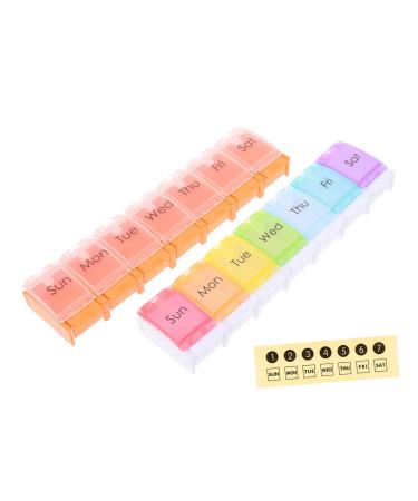 2pcs Pill Storage Box Medicine Holder Mini Organizer Pill Holder Large Daily Pill Case Daily Medicine Organizer Case for Purse Weekly Pill Organizer Portable Medicine Case Pp