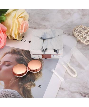 Portable Contact Lens Travel Set - Rose Gold Case with Mirror Tweezers & Solution Bottle for Outdoor Use - Buy Online on GoSupps.com