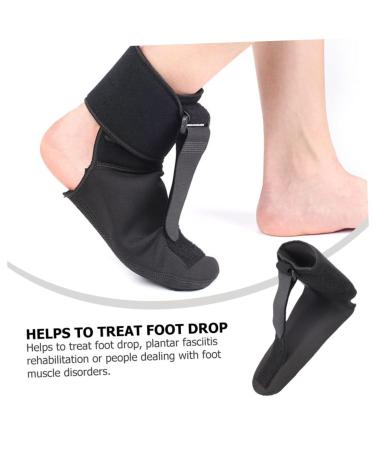 NOLITOY Foot Support for Drop Foot & Sprain - Adjustable AFO Fabric Protector for Men & Women - 36.5x13cm Black - Buy Online on GoSupps.com