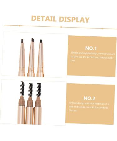 PLAFOPE 3pcs double ended eyebrow pencil brown brow pencil Brow Pencil Brown Waterproof Eyebrow Pencil Rose - Buy Online on GoSupps.com