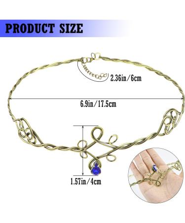 ZJIVQO Forehead Head Band Iron Circlet for Women Woven Forehead Band Crystals Tiaras Hair Band Gold Hair Hoop with Jewels Crystal Rhinestone Wedding Head Band Princess Crown Headband Tiara (Blue) - Buy Online on GoSupps.com