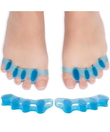 ViveSole Toe Spreaders for Feet (2 Pairs) - Gel Stretchers For Men Women - Silicone Separators for Correcting Hammer Toe Bunions - Straighteners Spacers for Crooked Overlapping Toes (Large)