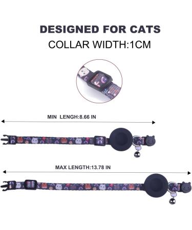 Adjustable Airtag Cat Neck Band with Bell | Silicone Protective Cover & Breakaway Safety Buckle | Black | Compatible with Apple Airtag - Buy Online on GoSupps.com
