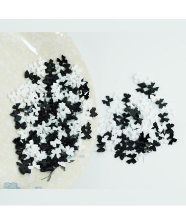 300stk Butterfly Pearl Nail Charms - 3D Black & White Bow Knot Decorations for Women & Girls - Acrylic Nail Art - Buy Online on GoSupps.com