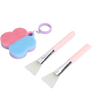 Qukaim Silicone Face Scrubber Facial Mask Brush Silicone Face Scrubber Set with Facial Mask Brush Blue Pink Skincare Tools Hanging Ring. - Buy Online on GoSupps.com