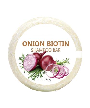 G n rique Onion Biotin Shampoo Bar 60g Onion Rosemary Shampoo Soap Deep Cleansing and Moisturizing Use in the Shower at Home and While Traveling For All Hair Types (1PC)